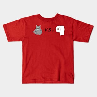 Grey Cat vs. Toilet Paper Kids T-Shirt